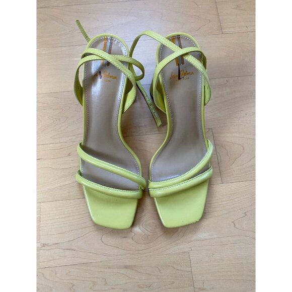SAM Edelman Bnwot "Kia" Ankle Strap Block Heel Lime Green Women New - Picture 2 of 10